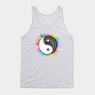 Black and White Yin Yang Mandala Tank Top